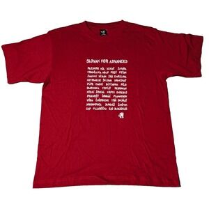 SLOVAK‎ FOR ADVANCED Men Large Red Cotton Print Promo Textile T-Shirt